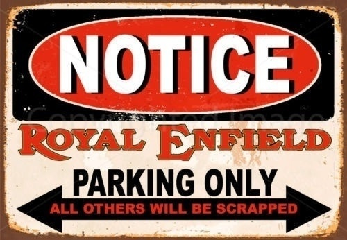 Home Cinema Logo - Avviso Royal Enfield Parcheggio Solo Targa