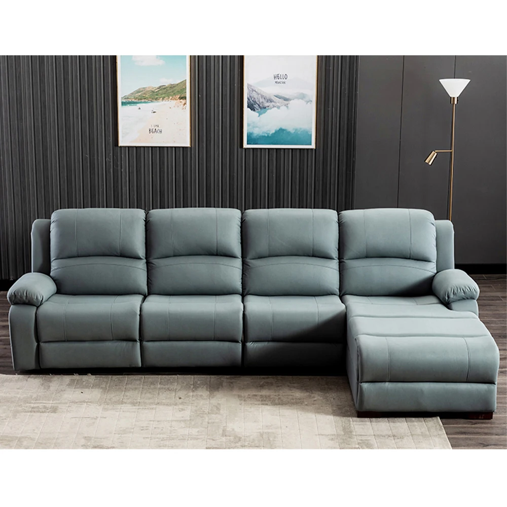 Home Cinema Recliners - Divano Reclinabile Elettrico in Vera Pelle,