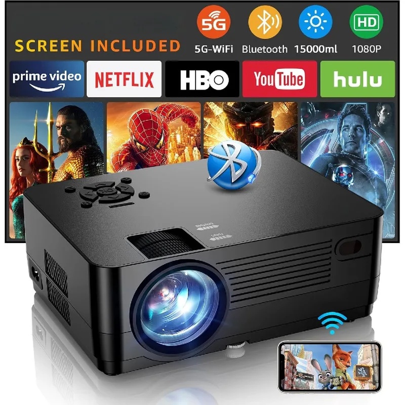 Home Cinema Bluetooth - Proiettore 5G WiFi Bluetooth Nativo 1080P