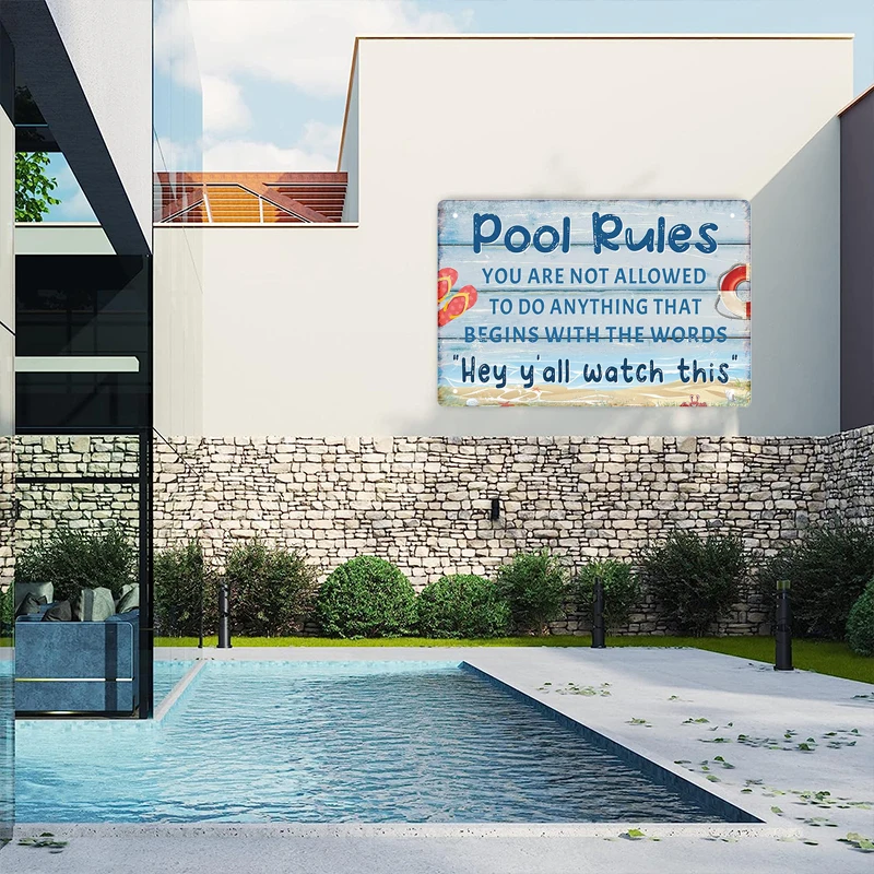 Targa in latta piscina regole  - Home Cinema Logo recensione e prezzo