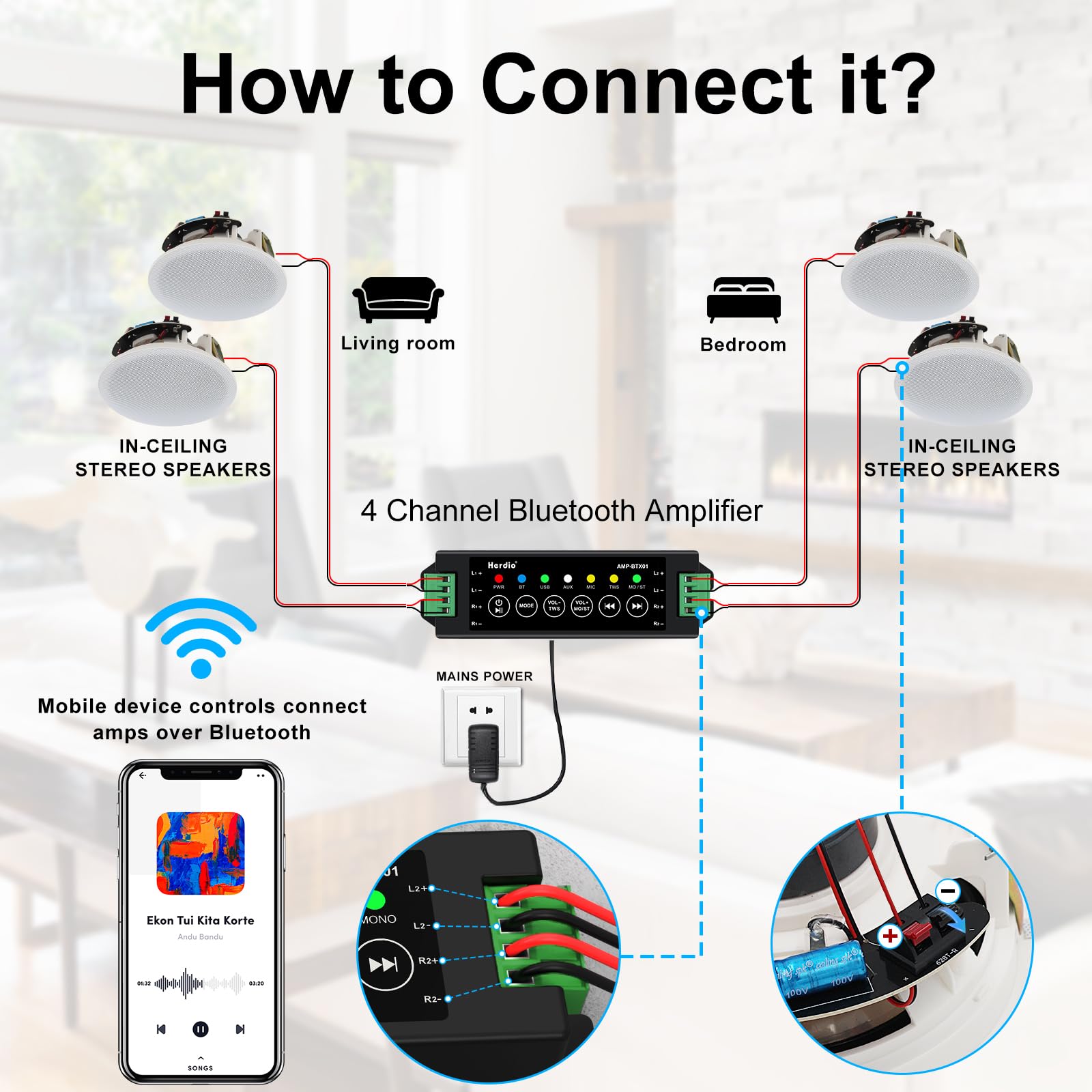Herdio Altoparlanti da Soffitt - Home Cinema Bluetooth recensione e prezzo
